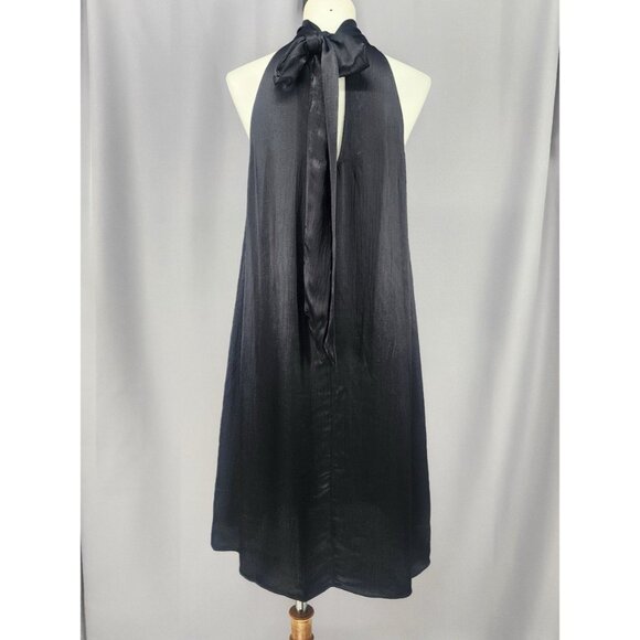 Bobi Los Angeles Dress Small Medium Black High Neck Bow LBD Date Night Event - Picture 2 of 7